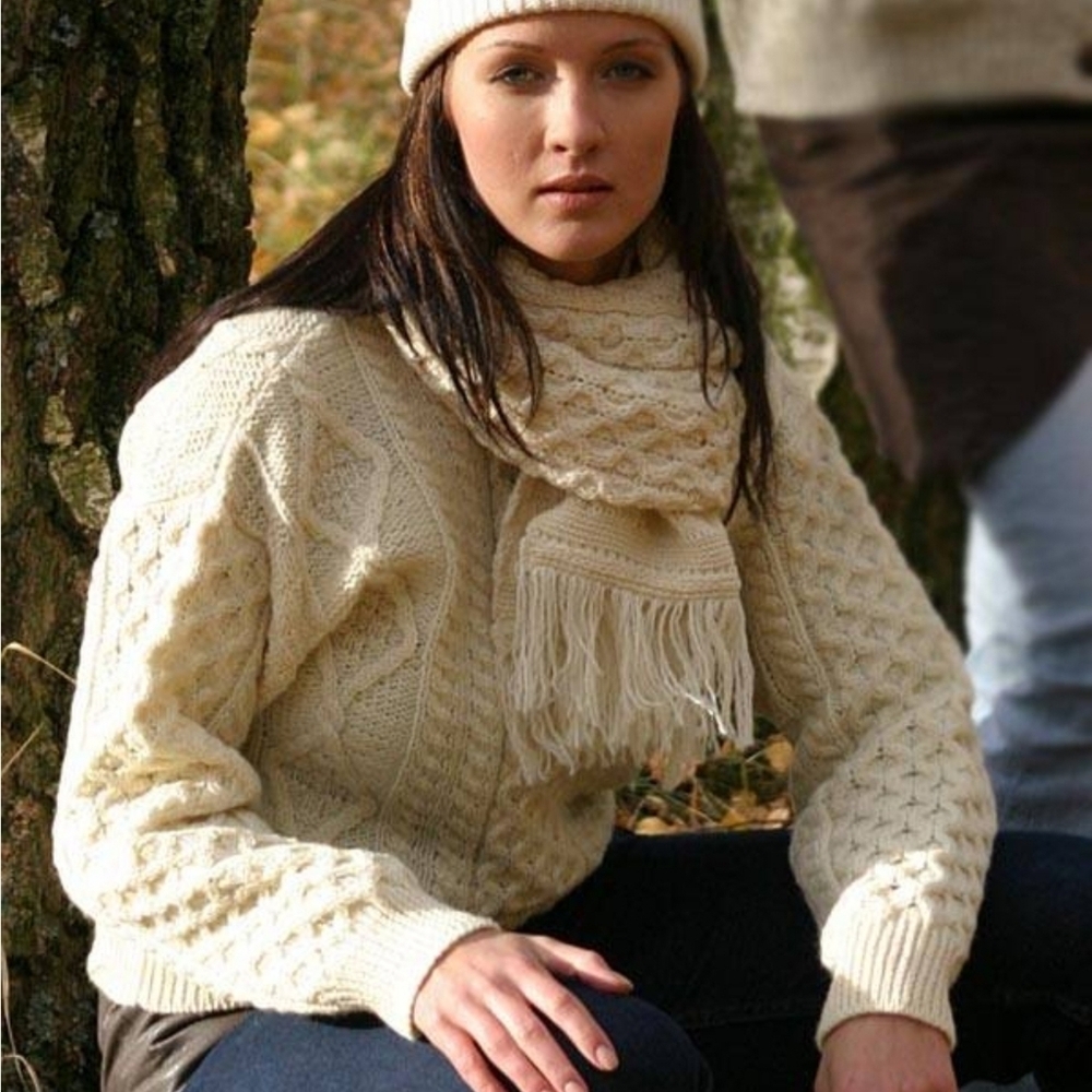 Aran Crafts Ireland Merino Wool Crew Neck Sweater Women Large — image 7 of 8